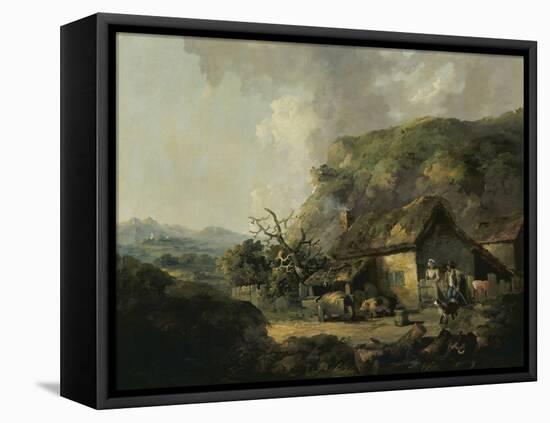 Cottage and Hilly Landscape-Thomas Hand-Framed Premier Image Canvas