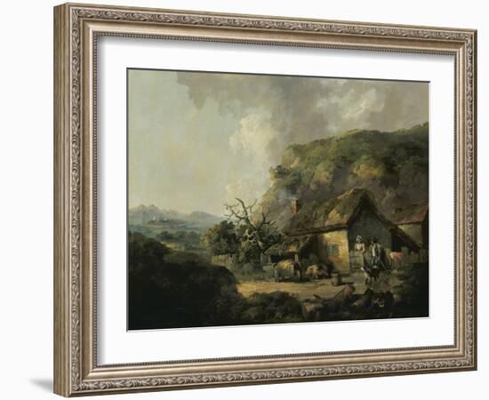 Cottage and Hilly Landscape-Thomas Hand-Framed Giclee Print