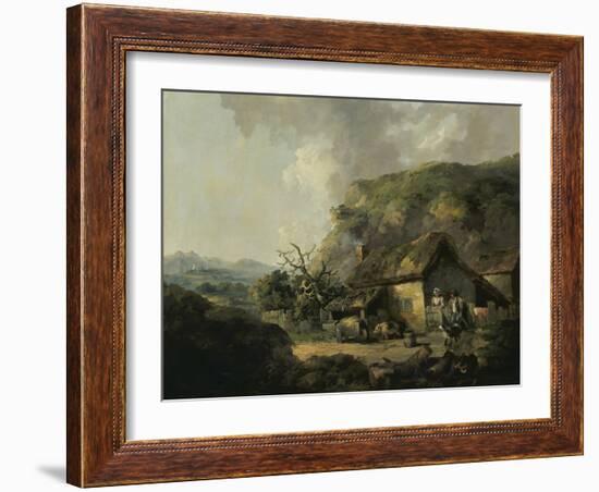 Cottage and Hilly Landscape-Thomas Hand-Framed Giclee Print