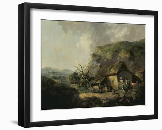 Cottage and Hilly Landscape-Thomas Hand-Framed Giclee Print