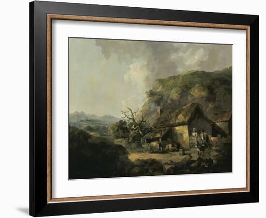 Cottage and Hilly Landscape-Thomas Hand-Framed Giclee Print