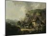 Cottage and Hilly Landscape-Thomas Hand-Mounted Giclee Print