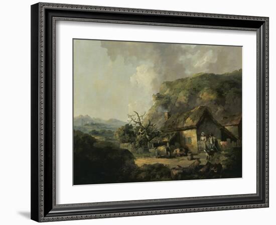 Cottage and Hilly Landscape-Thomas Hand-Framed Giclee Print