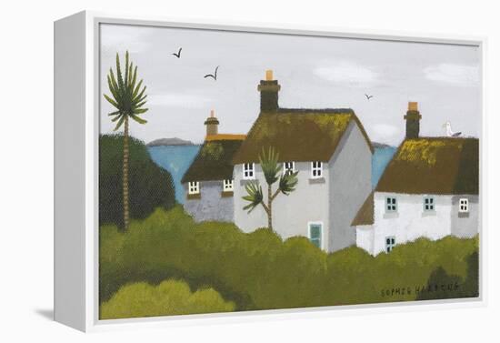 Cottage and Palms-Sophie Harding-Framed Premier Image Canvas