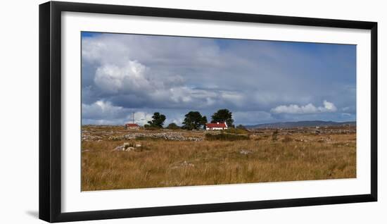 Cottage and Rocky Barren Landscape on Lettermore Island, Connemara, County Galway, Ireland-null-Framed Photographic Print