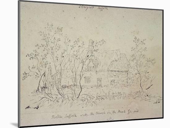 Cottage at East Bergholt, with a Well-John Constable-Mounted Giclee Print