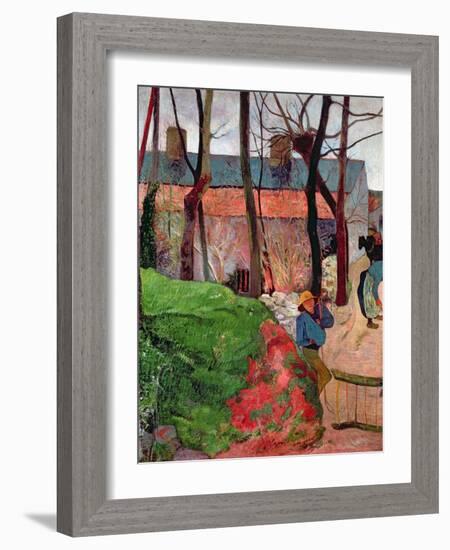 Cottage at Le Pouldu, 1890-Paul Gauguin-Framed Giclee Print