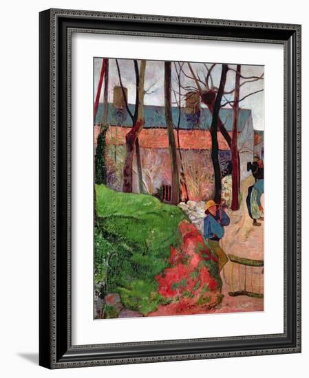 Cottage at Le Pouldu, 1890-Paul Gauguin-Framed Giclee Print