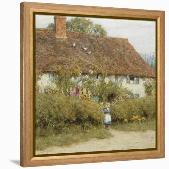 Cottage at West Horsley, Surrey-Helen Allingham-Framed Premier Image Canvas