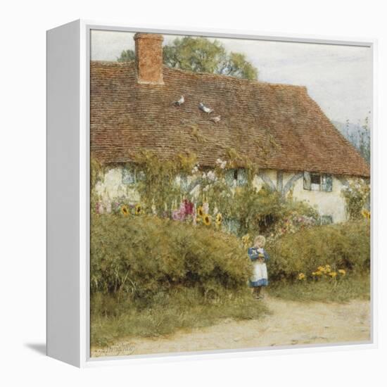 Cottage at West Horsley, Surrey-Helen Allingham-Framed Premier Image Canvas