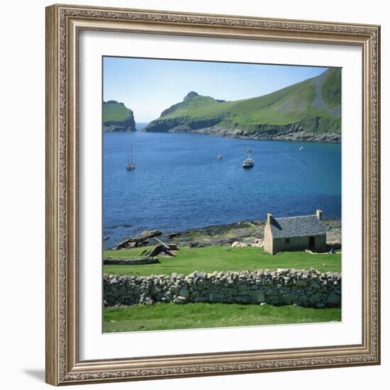 Cottage Beside Village Bay, St. Kilda, Western Isles, Outer Hebrides, Scotland, United Kingdom-David Lomax-Framed Photographic Print