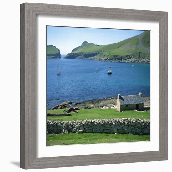 Cottage Beside Village Bay, St. Kilda, Western Isles, Outer Hebrides, Scotland, United Kingdom-David Lomax-Framed Photographic Print