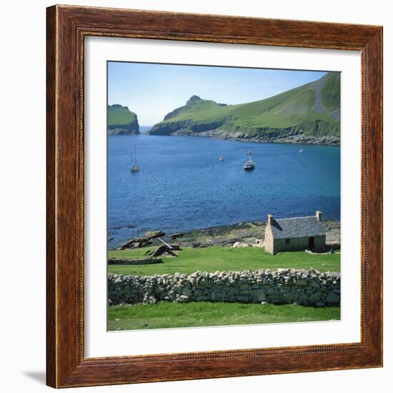 Cottage Beside Village Bay, St. Kilda, Western Isles, Outer Hebrides, Scotland, United Kingdom-David Lomax-Framed Photographic Print