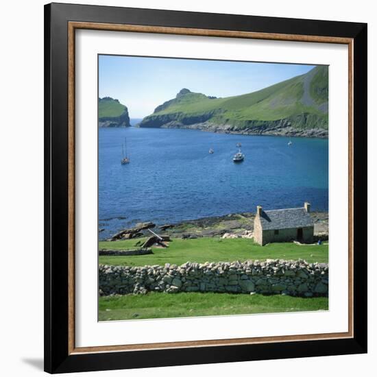 Cottage Beside Village Bay, St. Kilda, Western Isles, Outer Hebrides, Scotland, United Kingdom-David Lomax-Framed Photographic Print