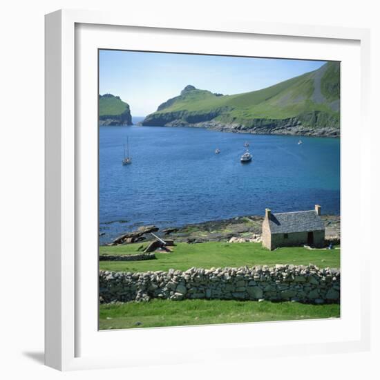 Cottage Beside Village Bay, St. Kilda, Western Isles, Outer Hebrides, Scotland, United Kingdom-David Lomax-Framed Photographic Print