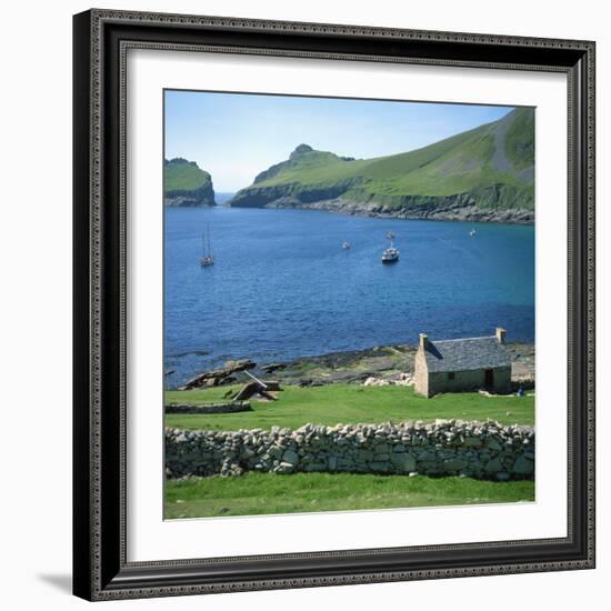 Cottage Beside Village Bay, St. Kilda, Western Isles, Outer Hebrides, Scotland, United Kingdom-David Lomax-Framed Photographic Print