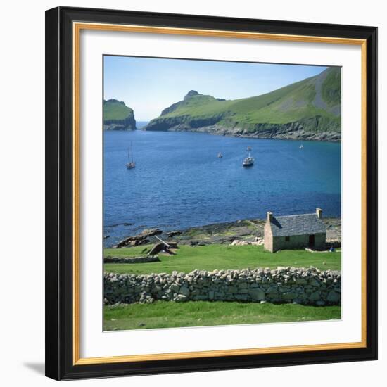 Cottage Beside Village Bay, St. Kilda, Western Isles, Outer Hebrides, Scotland, United Kingdom-David Lomax-Framed Photographic Print