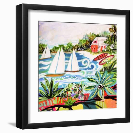 Cottage by the Bay II-Karen Fields-Framed Art Print