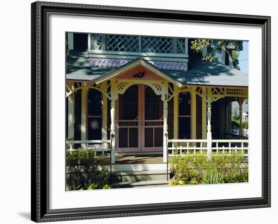 Cottage City, 19th C. Cottages, Oak Bluffs, Martha's Vineyard, Massachusetts USA-Fraser Hall-Framed Photographic Print