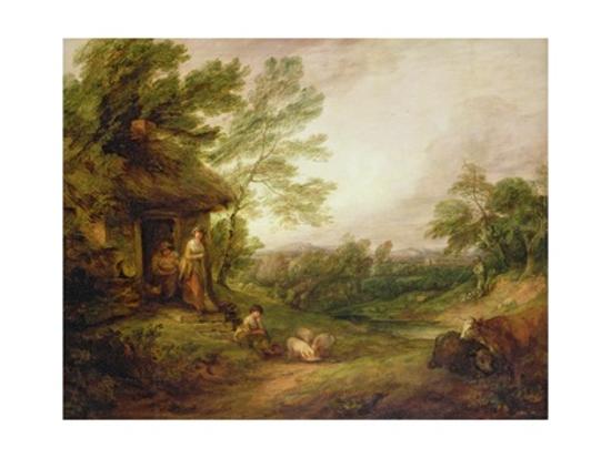 Cottage Door With Girl And Pigs C 1786 Giclee Print By Thomas