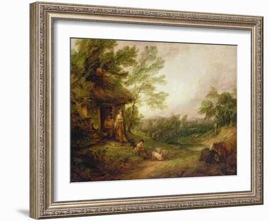 Cottage Door with Girl and Pigs, C.1786-Thomas Gainsborough-Framed Giclee Print