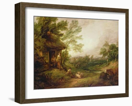 Cottage Door with Girl and Pigs, C.1786-Thomas Gainsborough-Framed Giclee Print