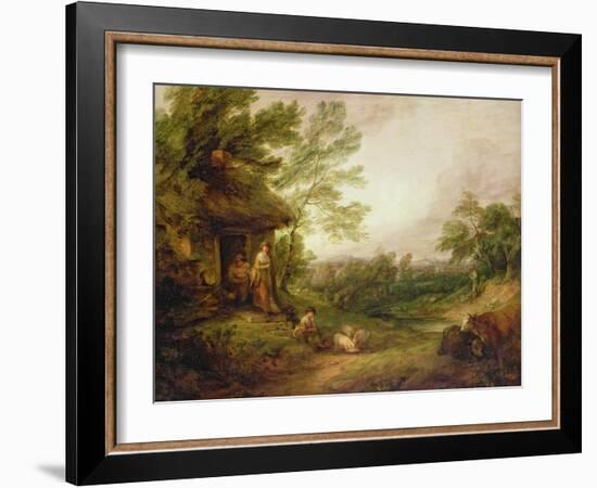 Cottage Door with Girl and Pigs, C.1786-Thomas Gainsborough-Framed Giclee Print