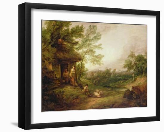 Cottage Door with Girl and Pigs, C.1786-Thomas Gainsborough-Framed Giclee Print