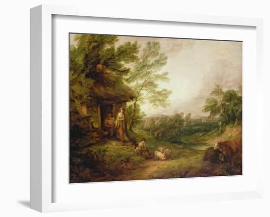Cottage Door with Girl and Pigs, C.1786-Thomas Gainsborough-Framed Giclee Print