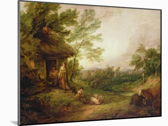 Cottage Door with Girl and Pigs, C.1786-Thomas Gainsborough-Mounted Giclee Print