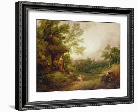 Cottage Door with Girl and Pigs, C.1786-Thomas Gainsborough-Framed Giclee Print