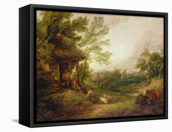 Cottage Door with Girl and Pigs, C.1786-Thomas Gainsborough-Framed Premier Image Canvas