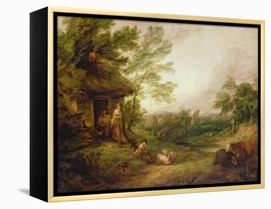 Cottage Door with Girl and Pigs, C.1786-Thomas Gainsborough-Framed Premier Image Canvas