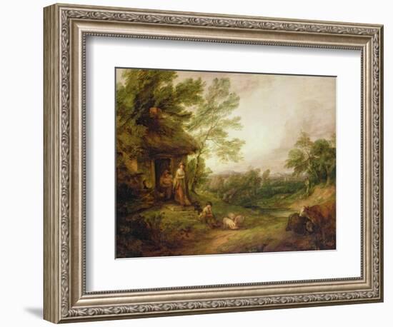 Cottage Door with Girl and Pigs, C.1786-Thomas Gainsborough-Framed Giclee Print