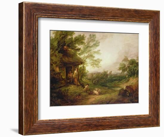 Cottage Door with Girl and Pigs, C.1786-Thomas Gainsborough-Framed Giclee Print