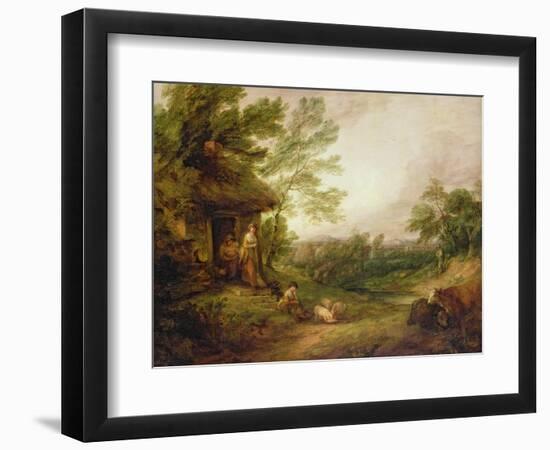 Cottage Door with Girl and Pigs, C.1786-Thomas Gainsborough-Framed Giclee Print