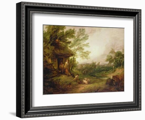 Cottage Door with Girl and Pigs, C.1786-Thomas Gainsborough-Framed Giclee Print