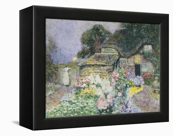 Cottage Garden at Sunset-David Woodlock-Framed Premier Image Canvas