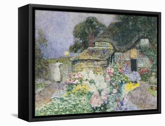 Cottage Garden at Sunset-David Woodlock-Framed Premier Image Canvas
