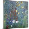 Cottage Garden with Sun Flowers, 1907 (Painting)-Gustav Klimt-Mounted Giclee Print