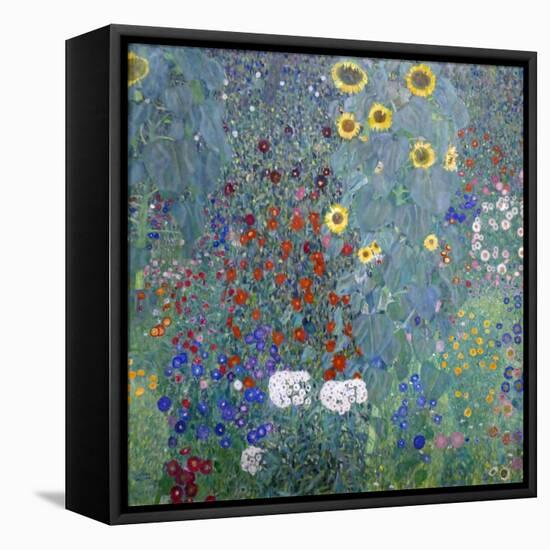 Cottage Garden with Sun Flowers, 1907 (Painting)-Gustav Klimt-Framed Premier Image Canvas