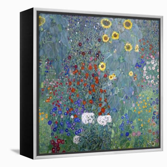 Cottage Garden with Sun Flowers, 1907 (Painting)-Gustav Klimt-Framed Premier Image Canvas