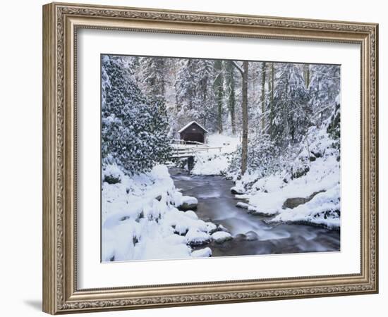 Cottage in a Forest in Winter-Marcus Lange-Framed Photographic Print