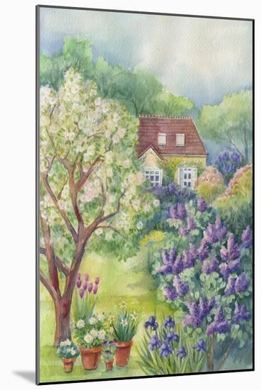 Cottage in a Garden with an Apple Tree and Lilacs-ZPR Int’L-Mounted Giclee Print