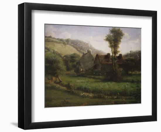 Cottage in a Landscape, Circa 1871-Jean-Baptiste-Camille Corot-Framed Giclee Print