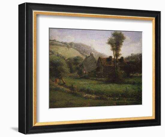 Cottage in a Landscape, Circa 1871-Jean-Baptiste-Camille Corot-Framed Giclee Print