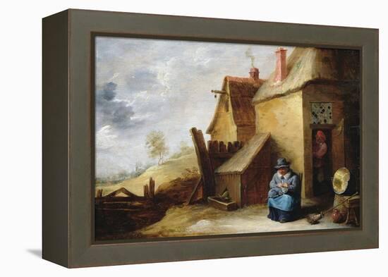 Cottage in a Landscape-David Teniers the Younger-Framed Premier Image Canvas