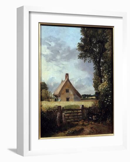 Cottage in a Wheat Field. Painting by John Constable (1776-1837), 1817. Oil on Canvas. Sun: 0.31 X-John Constable-Framed Giclee Print