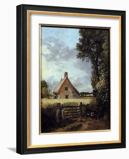 Cottage in a Wheat Field. Painting by John Constable (1776-1837), 1817. Oil on Canvas. Sun: 0.31 X-John Constable-Framed Giclee Print