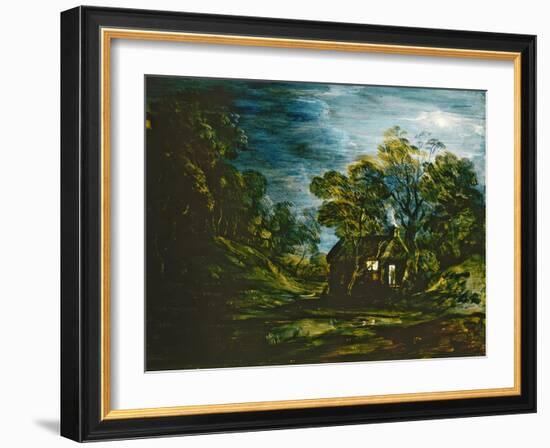 Cottage in Moonlight, C.1781-2-Thomas Gainsborough-Framed Giclee Print